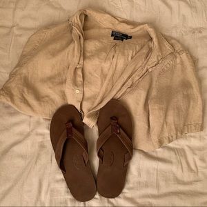 men’s rainbow leather sandal flip flops